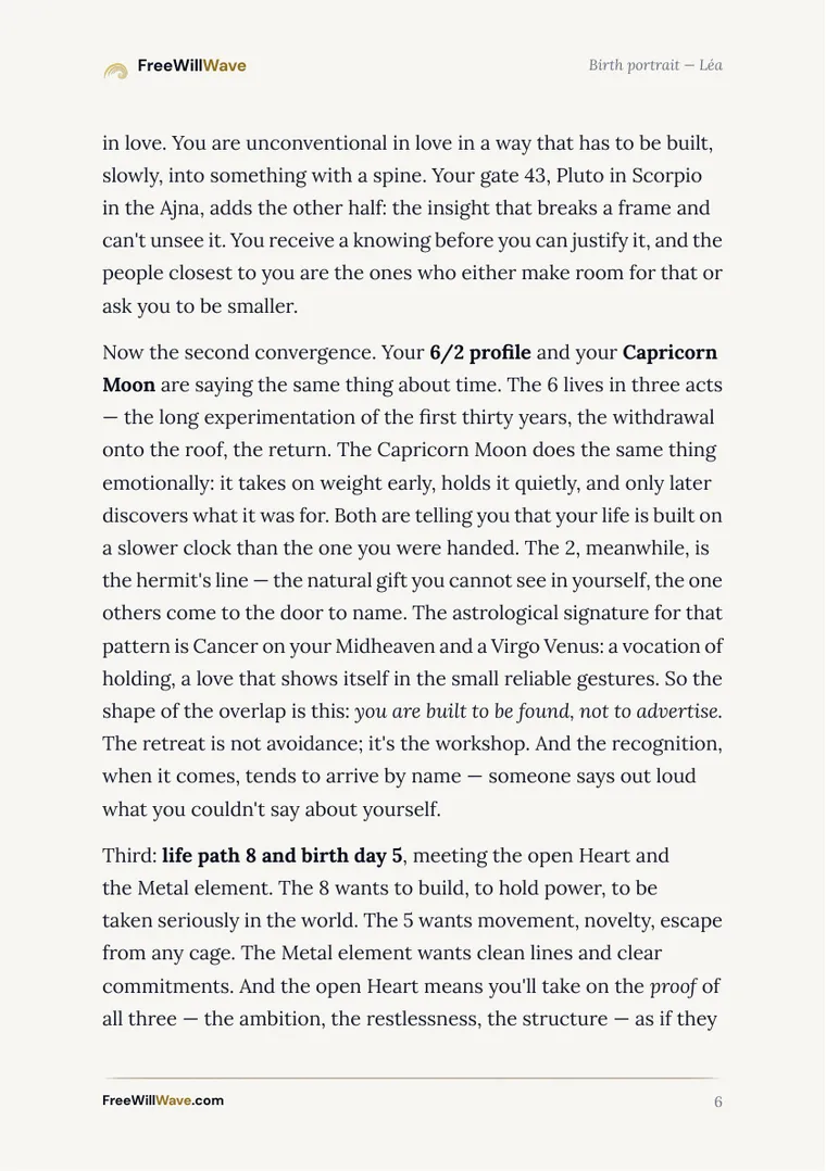 Page 6 of the example booklet