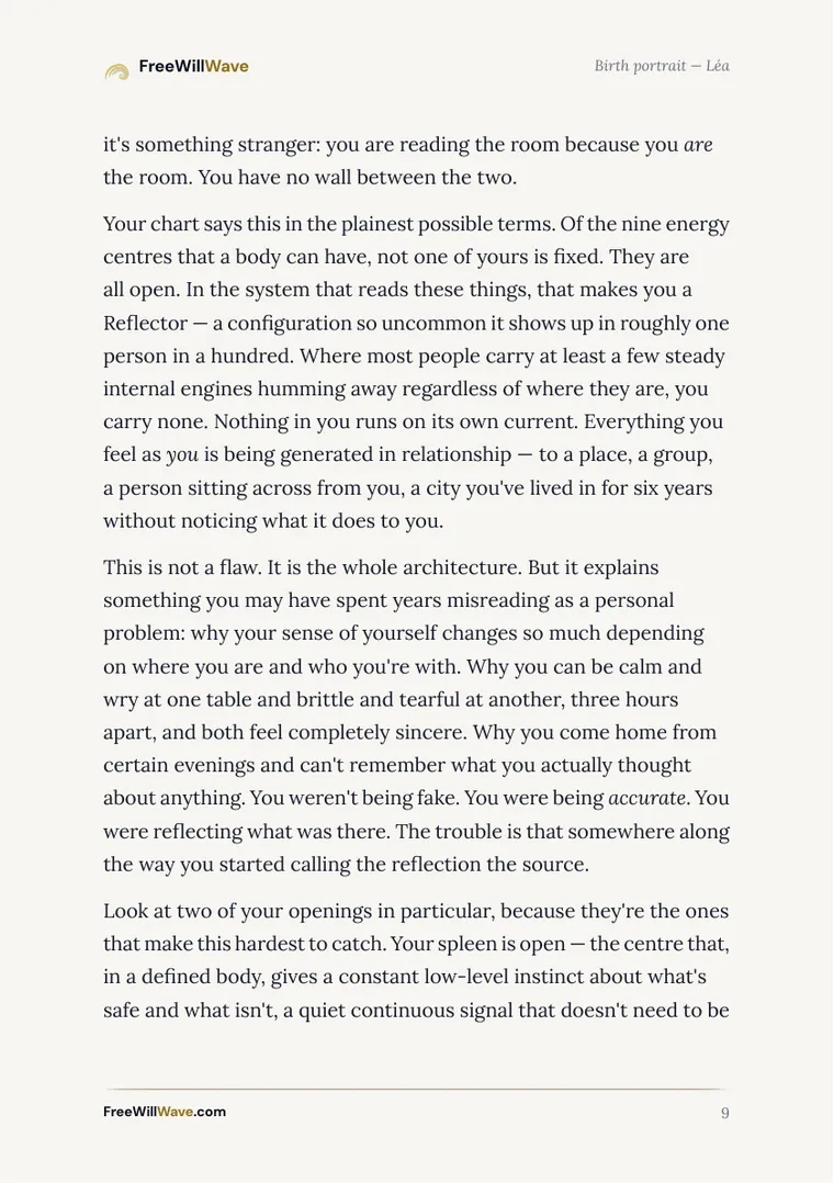 Page 9 of the example booklet