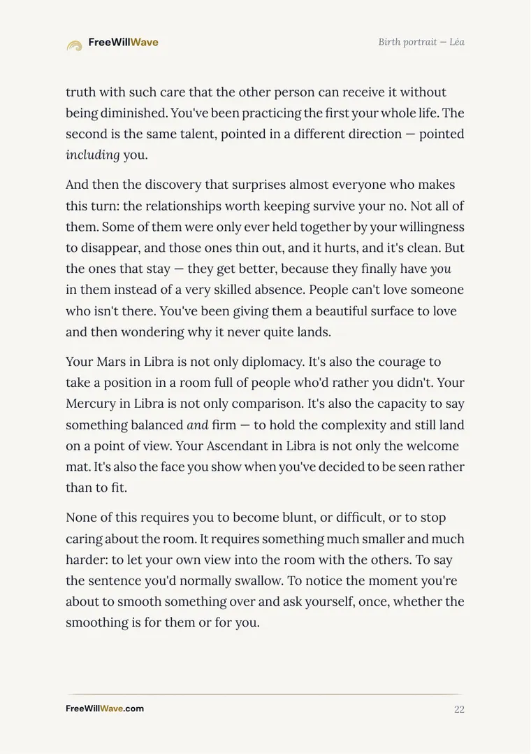 Page 22 of the example booklet
