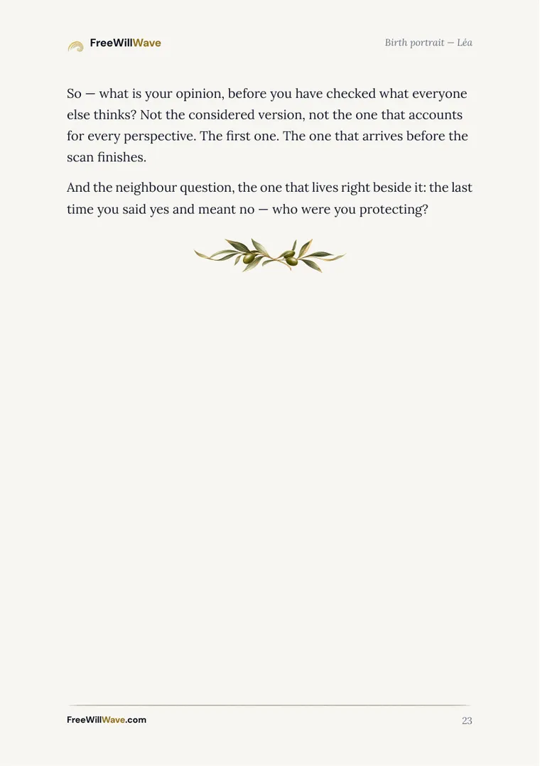 Page 23 of the example booklet