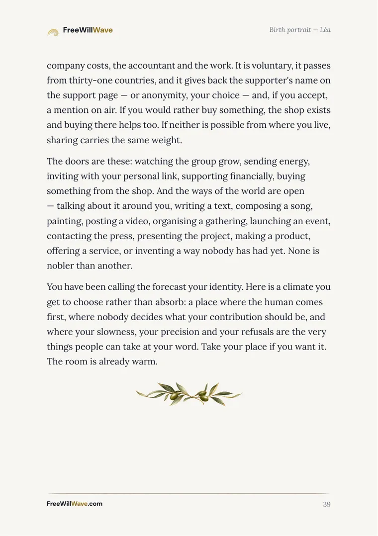 Page 39 of the example booklet