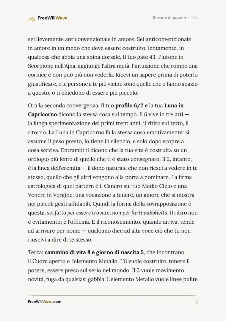 Pagina 6 del libretto di esempio