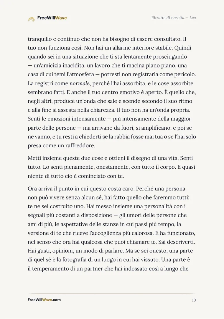 Pagina 10 del libretto di esempio