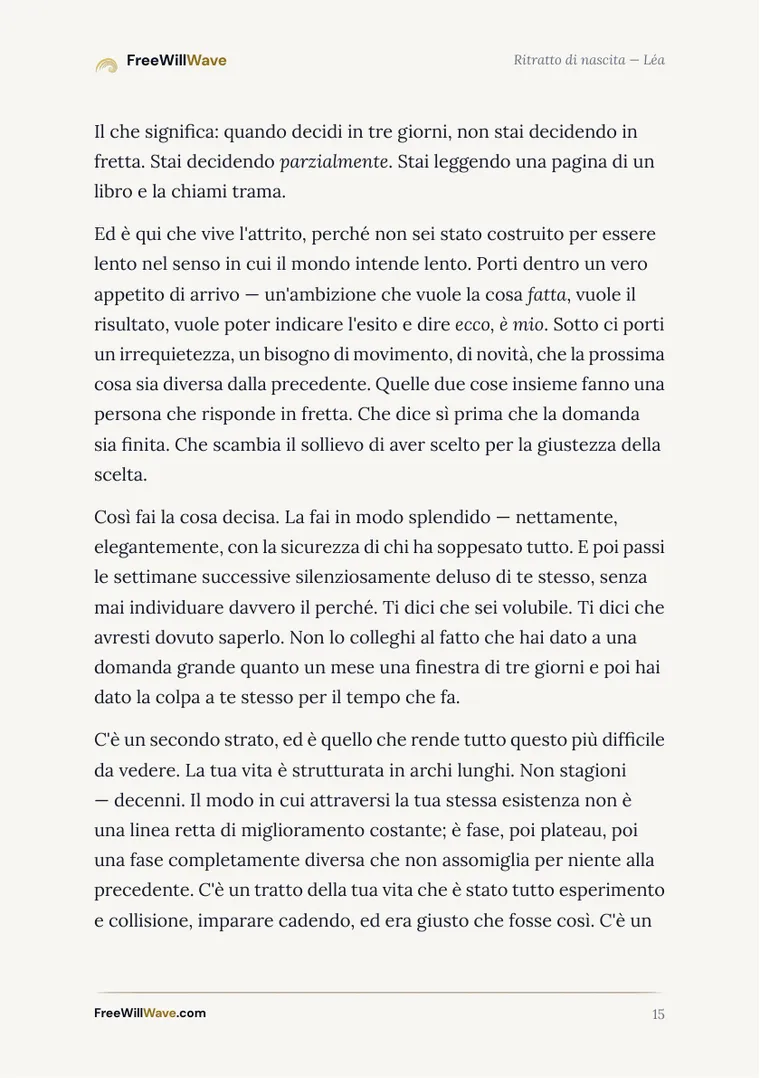 Pagina 15 del libretto di esempio