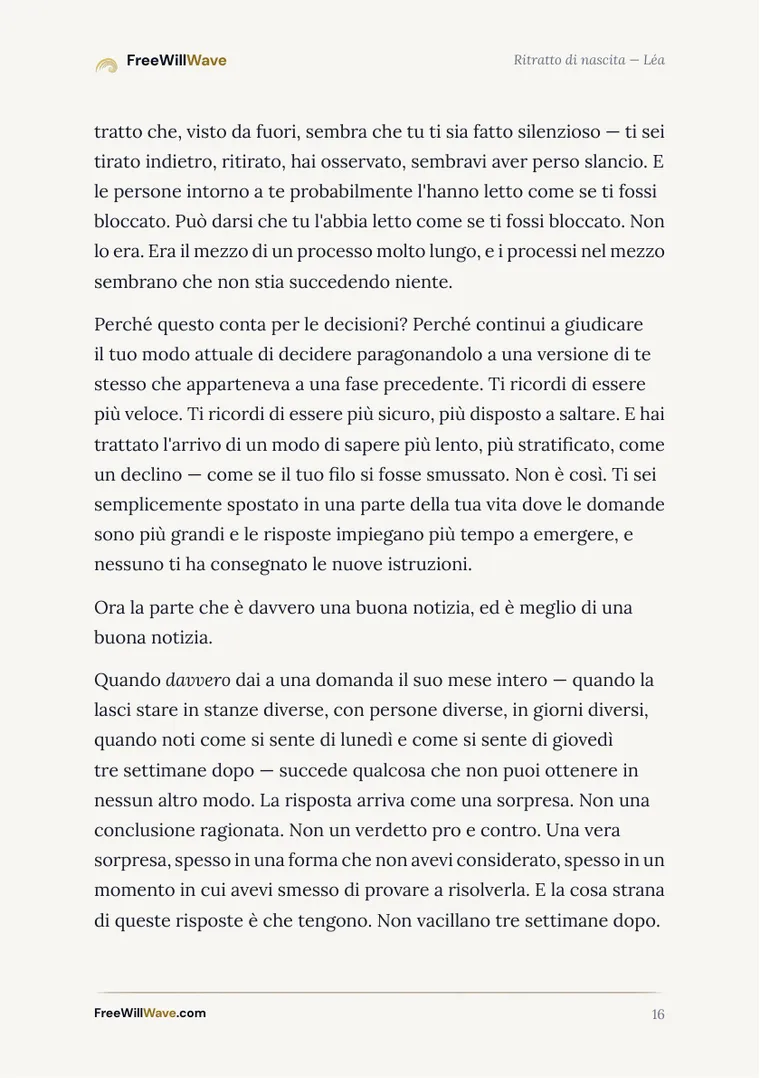 Pagina 16 del libretto di esempio