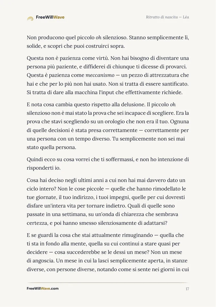 Pagina 17 del libretto di esempio