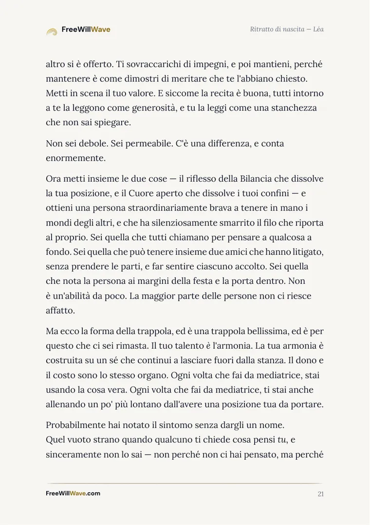 Pagina 21 del libretto di esempio