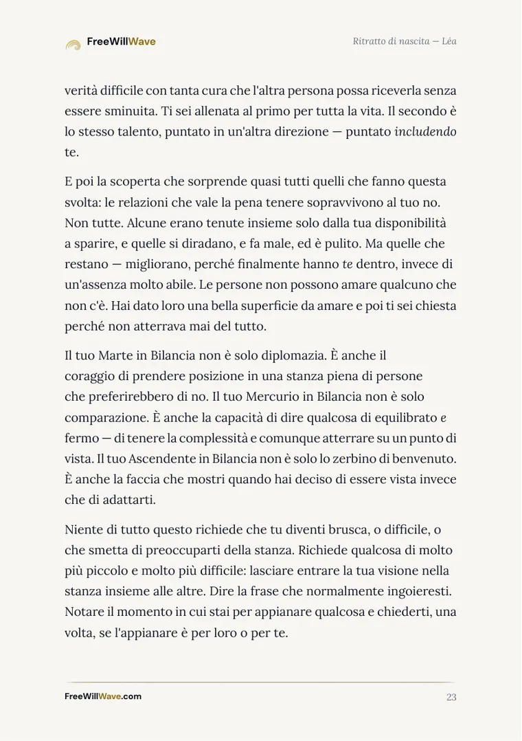 Pagina 23 del libretto di esempio