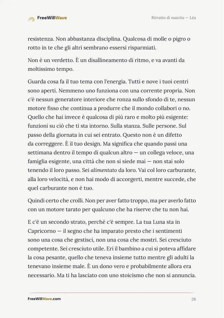Pagina 26 del libretto di esempio