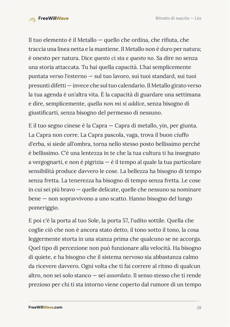 Pagina 28 del libretto di esempio