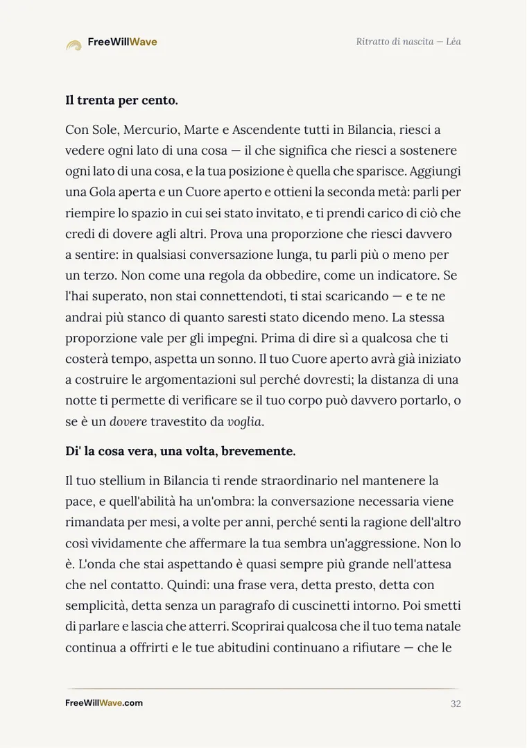 Pagina 32 del libretto di esempio